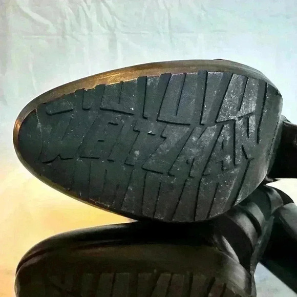 Stuart Weitzman Wraparound Black Leather Suede Strap Boots - Picture 10 of 12